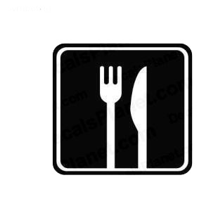 Eating sign symbol listed in miscellaneous decals.