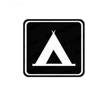Camping sign symbol listed in miscellaneous decals.