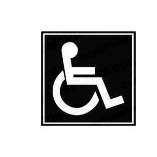 Disabled sign symbol listed in miscellaneous decals.