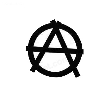 Anarchic sign symbol listed in miscellaneous decals.