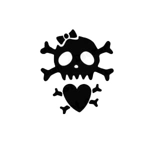 Funny Skull and Bones with Heart listed in funny decals.
