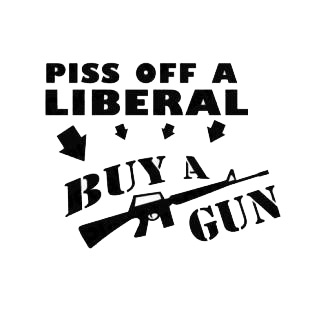 Funny Piss Off A Liberal Buy A Gun  listed in funny decals.