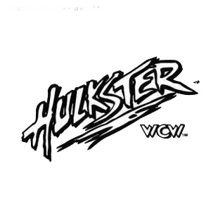 Wrestling Hulkster WCW listed in famous logos decals.