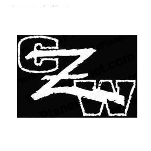 Wrestling CZW listed in famous logos decals.