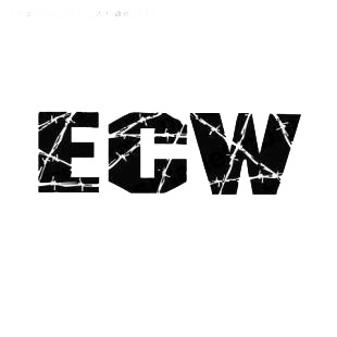 Wrestling ECW listed in famous logos decals.