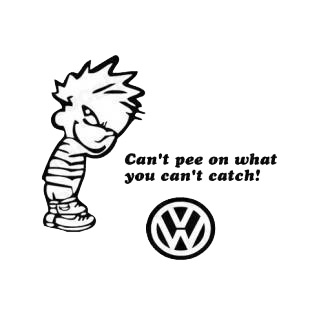 Can't pee on what you can't catch volkswagen listed in funny decals.