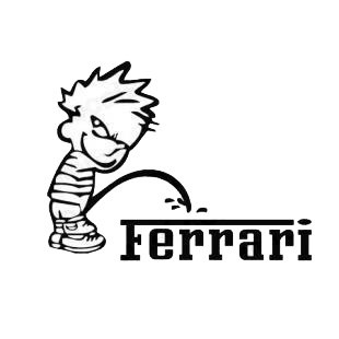 Funny Windshild Sticker on Funny Pee On Ferrari Item 2178