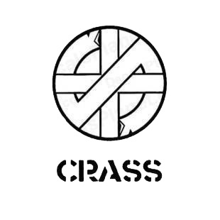 Crass band music listed in music and bands decals.
