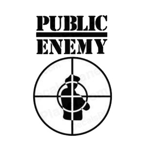 Public Enemy band music listed in music and bands decals.