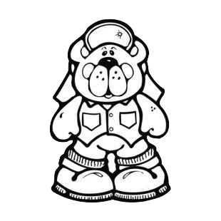 Bear wearing clothes,hat and shoes listed in bears decals.