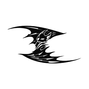 Bat with wings open listed in bats decals.