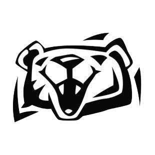 Grizzly bear face listed in bears decals.