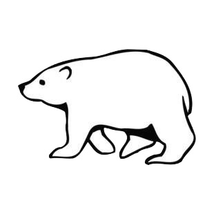 Side view of walking polar bear listed in bears decals.