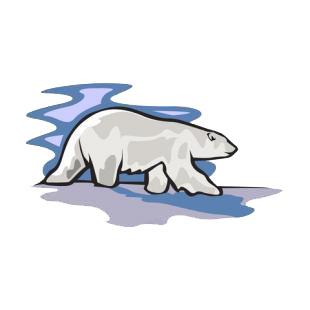 Polar bear walking listed in bears decals.