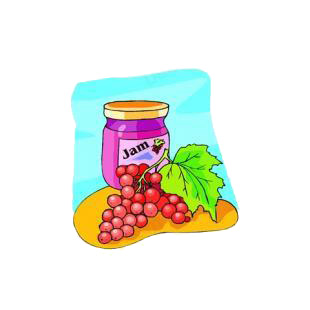 Grapes with grapes jam listed in agriculture decals.