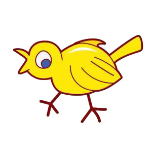 Yellow bird listed in birds decals.
