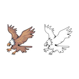 Flying eagles listed in birds decals.