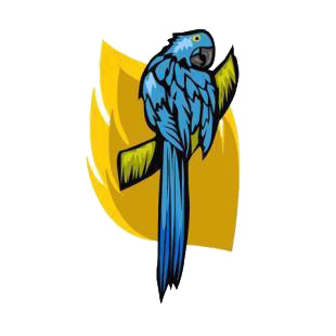 Blue parrot listed in birds decals.
