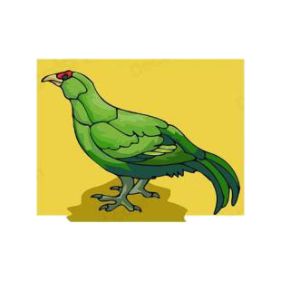 Green bird listed in birds decals.