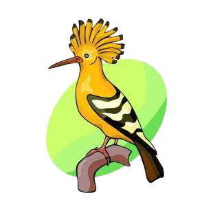 Crested tropical bird listed in birds decals.