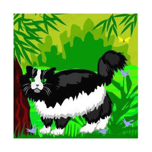 Black and white cat listed in cats decals.