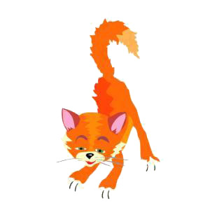 Happy orange cat listed in cats decals.