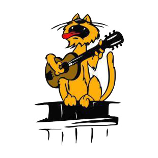 Cat with guitar singing listed in cats decals.