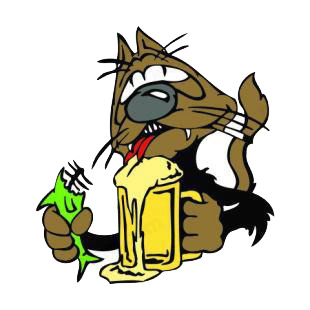 Drunk cat with beer buck listed in cats decals.