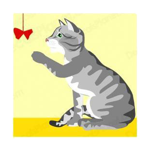 Cat playing with tie listed in cats decals.