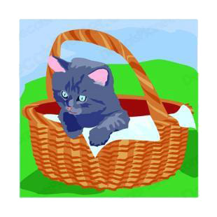 Cat in a basket listed in cats decals.