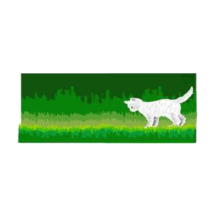 Cat walking on grass listed in cats decals.