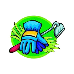Garden tool and gloves listed in agriculture decals.
