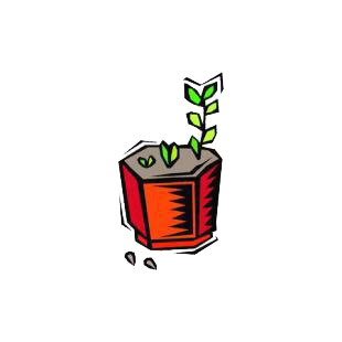 Growing herb in a plantpot listed in agriculture decals.
