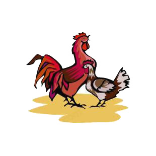 Roosters listed in agriculture decals.