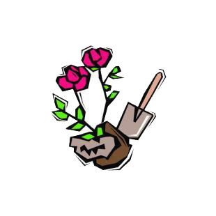 Rose plant digging listed in agriculture decals.