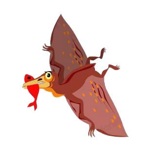 Pterodactyl biting fish listed in dinosaurs decals.