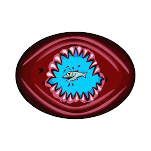 Shark mouth listed in cartoon decals.