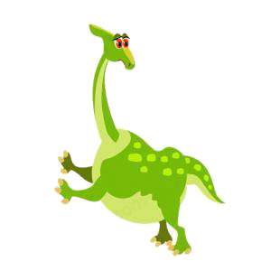 Green dinosaur with legs up listed in dinosaurs decals.