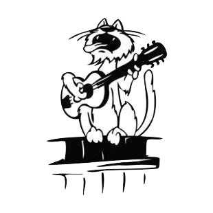Cat with guitar singing listed in cats decals.