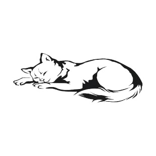 Cat sleeping listed in cats decals.