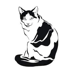 Cat sitting down listed in cats decals.