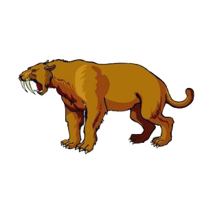 Roaring sabre toothed tiger listed in cats decals.