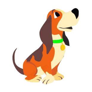 Beagle sitting dog listed in dogs decals.