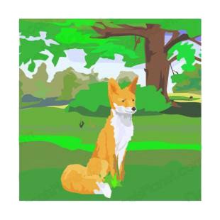 Fox in the nature listed in dogs decals.