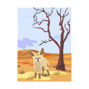 Fox cub in the nature listed in dogs decals.
