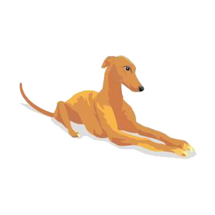 Greyhound laying down listed in dogs decals.