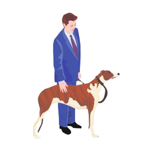 Men petting down listed in dogs decals.