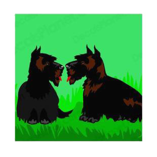 Two schnauzers looking at each other listed in dogs decals.