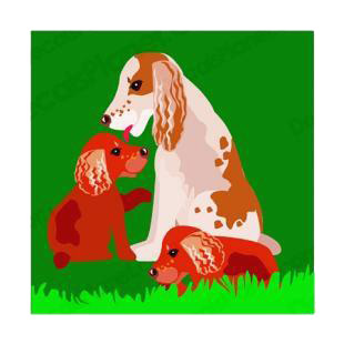 Beagle with beagle puppies listed in dogs decals.