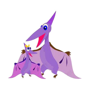 Mom pterodactyl with baby pterodactyl listed in dinosaurs decals.